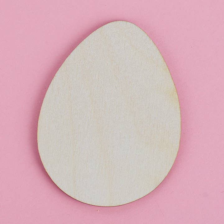 Easter Egg Shaped Unfinished Wood Cutout - Made in USA for wholesale by Factory Direct Craft
