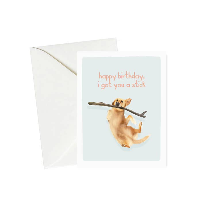 Labrador Birthday Card - A Stick Just For You for wholesale by Pawssionate Art