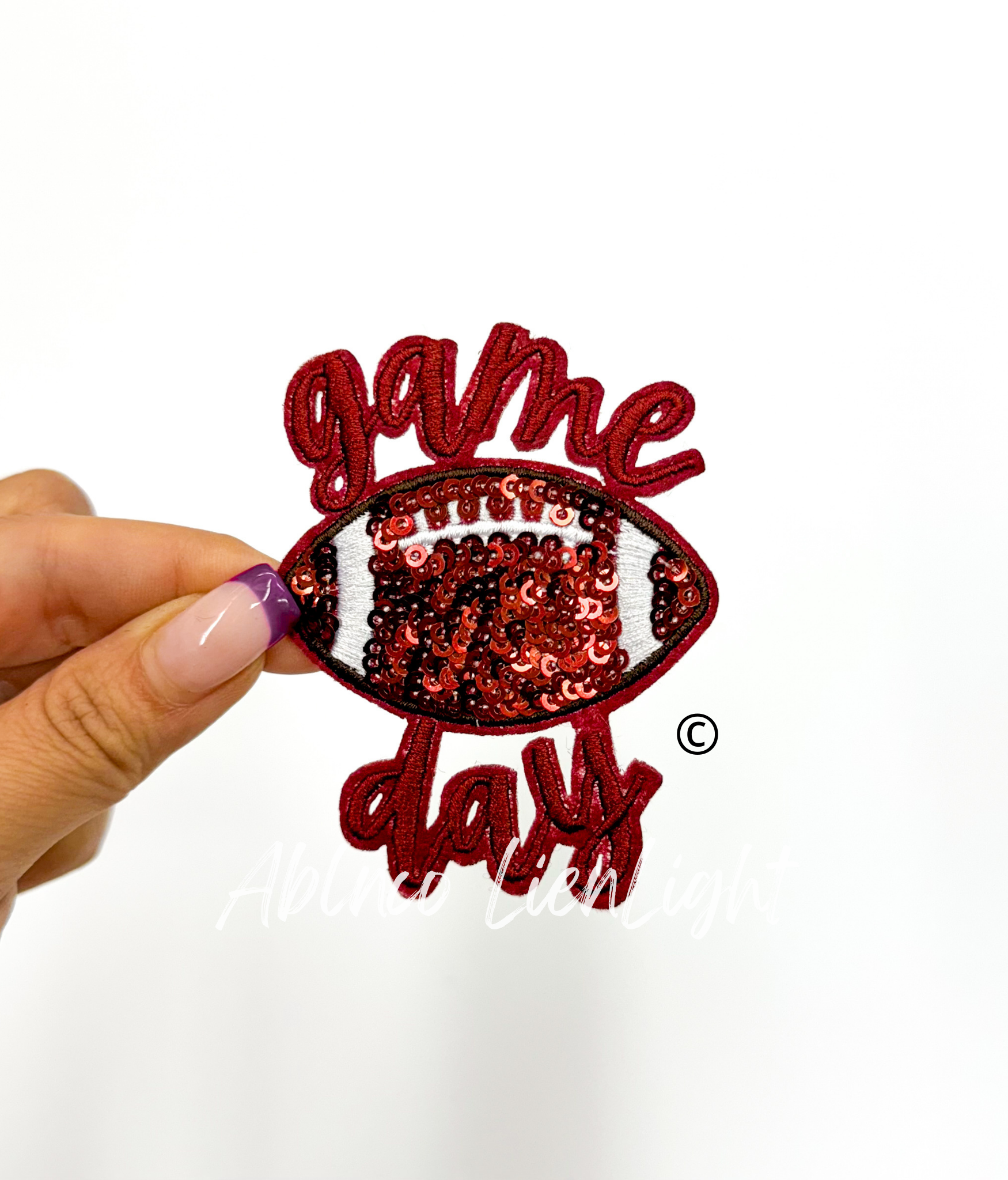 ABLNco - Wholesale Patch - 3” game day football sequins embroidery patch iron on11
