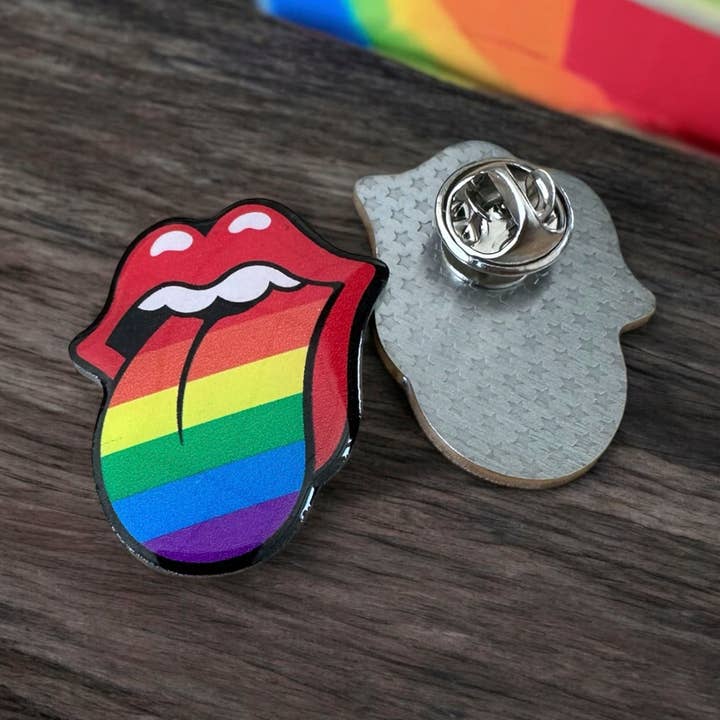 Rainbow Tongue - Eco Enamel Pin Rainbow Heart - Eco Enamel Pin for wholesale by The Enamel Pin Factory