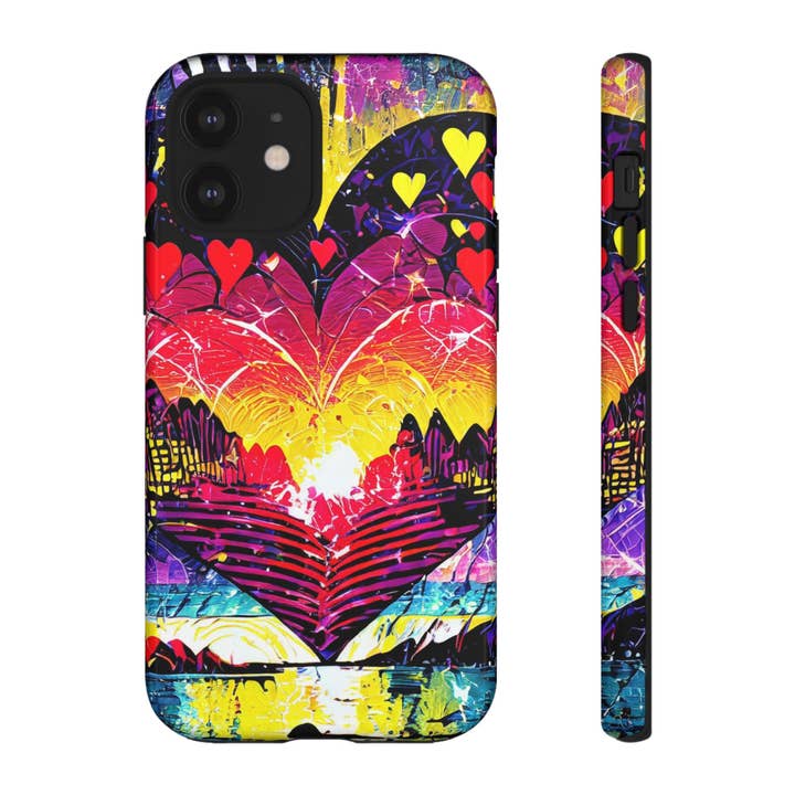 Studio 653 Clothing Co - Wholesale Phone Case - Women's - Vibrant Heart Sunset Tough Phone Case100