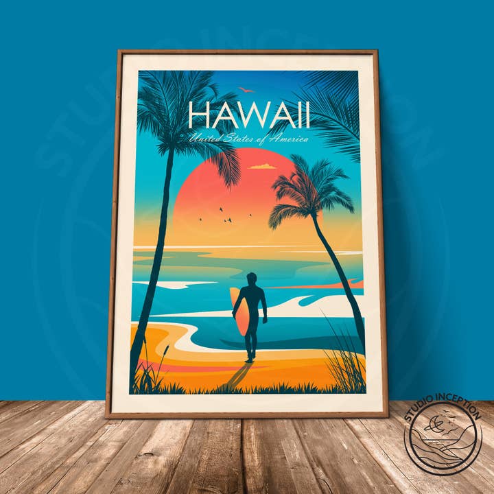 Imprimé de style traditionnel hawaïen pour la vente par Studio Inception