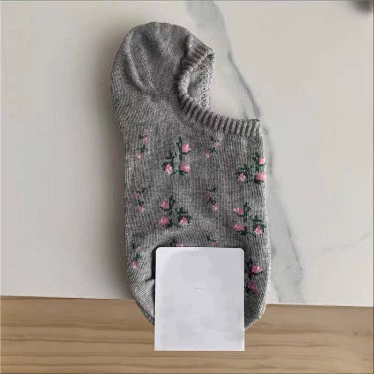 Sweetkama - Vente Chaussettes – femme - Chaussettes Bateau Tricotées à Petites Fleurs pour Femmes SKAS500221