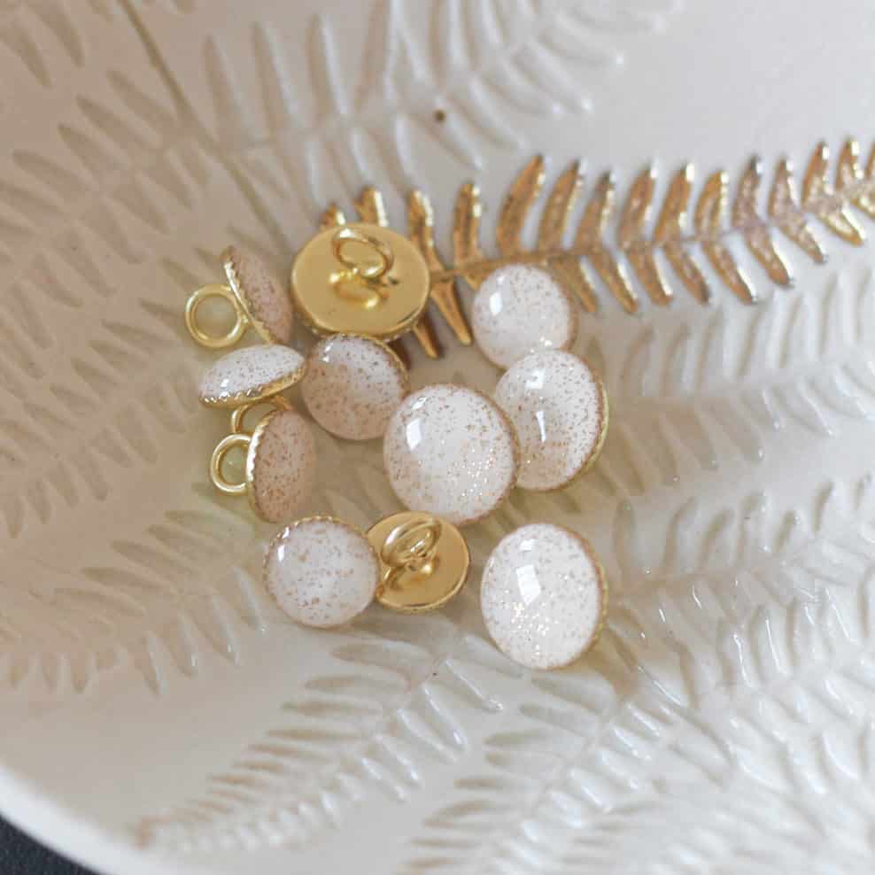 Lise Tailor - Vendita all'ingrosso Bottone a pressione/da cucire - Bottoni a forma di stivaletto con paillettes dorate0