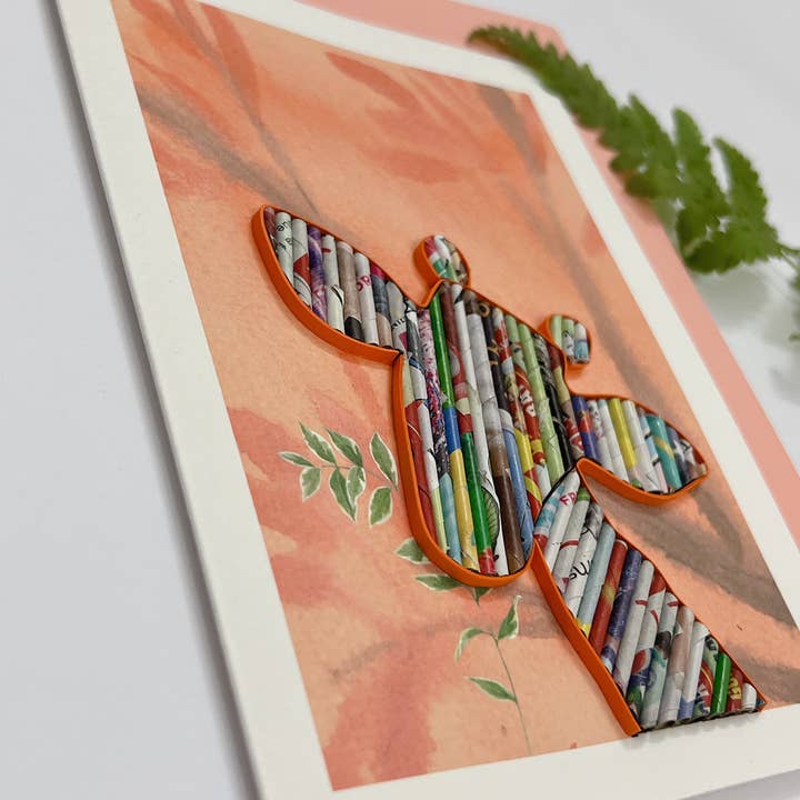 Loving Nature - Vente Carte de vœux classique - Carte girafe fabriquée à la main par Recycled Magazine1