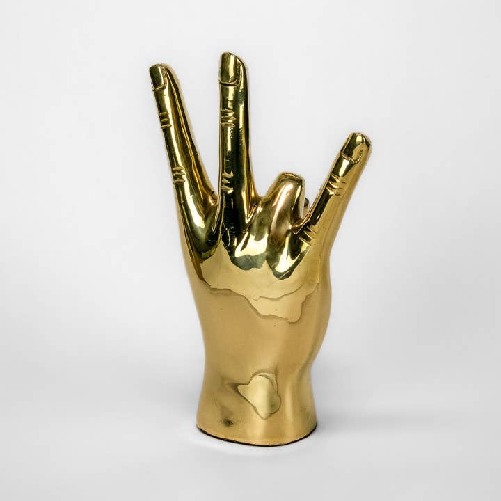 PRIZE - Vente Sculpture - Sculpture en laiton de signe de main Cougar Paw, Pitchfork ou Triton3