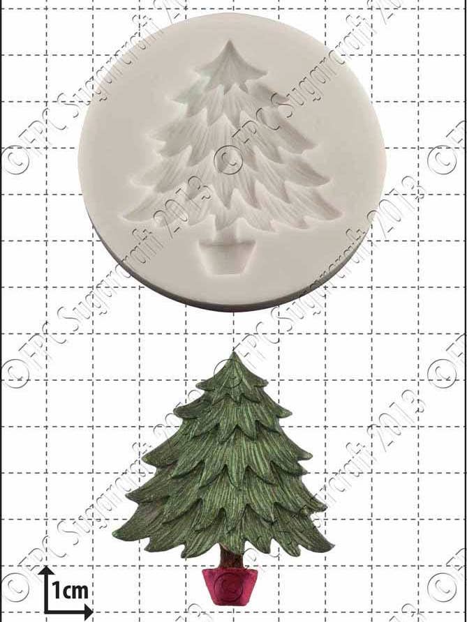 Xmas Silicone Mould (Mold) - 'Xmas Tree' for wholesale by FPC Sugarcraft