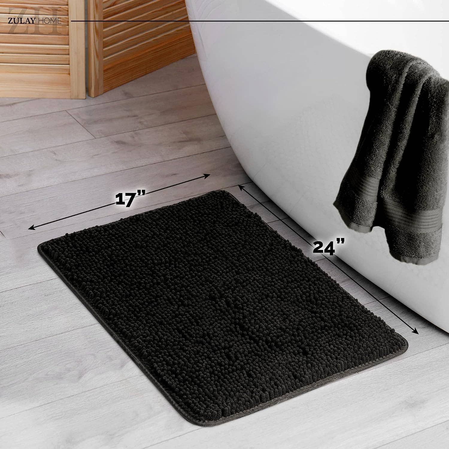 Zulay Kitchen - Wholesale Bath Mat - Soft Shaggy Bathroom Rug (17x24)2
