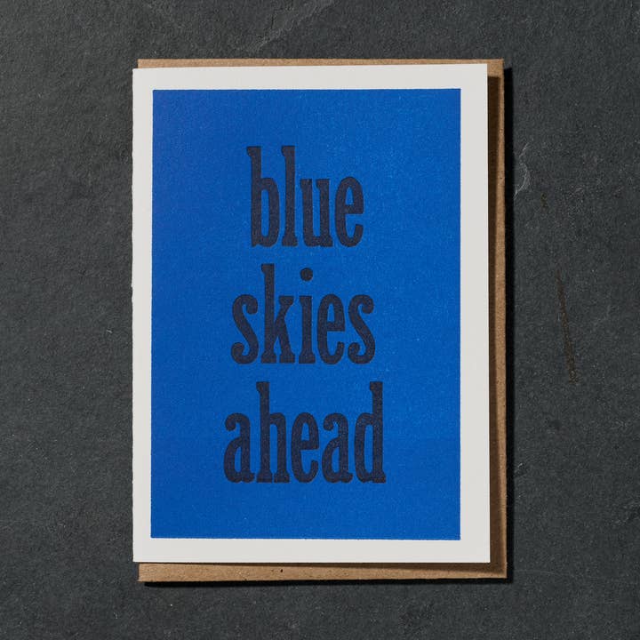 Blue Skies Ahead Card for wholesale by Etc. Letterpress