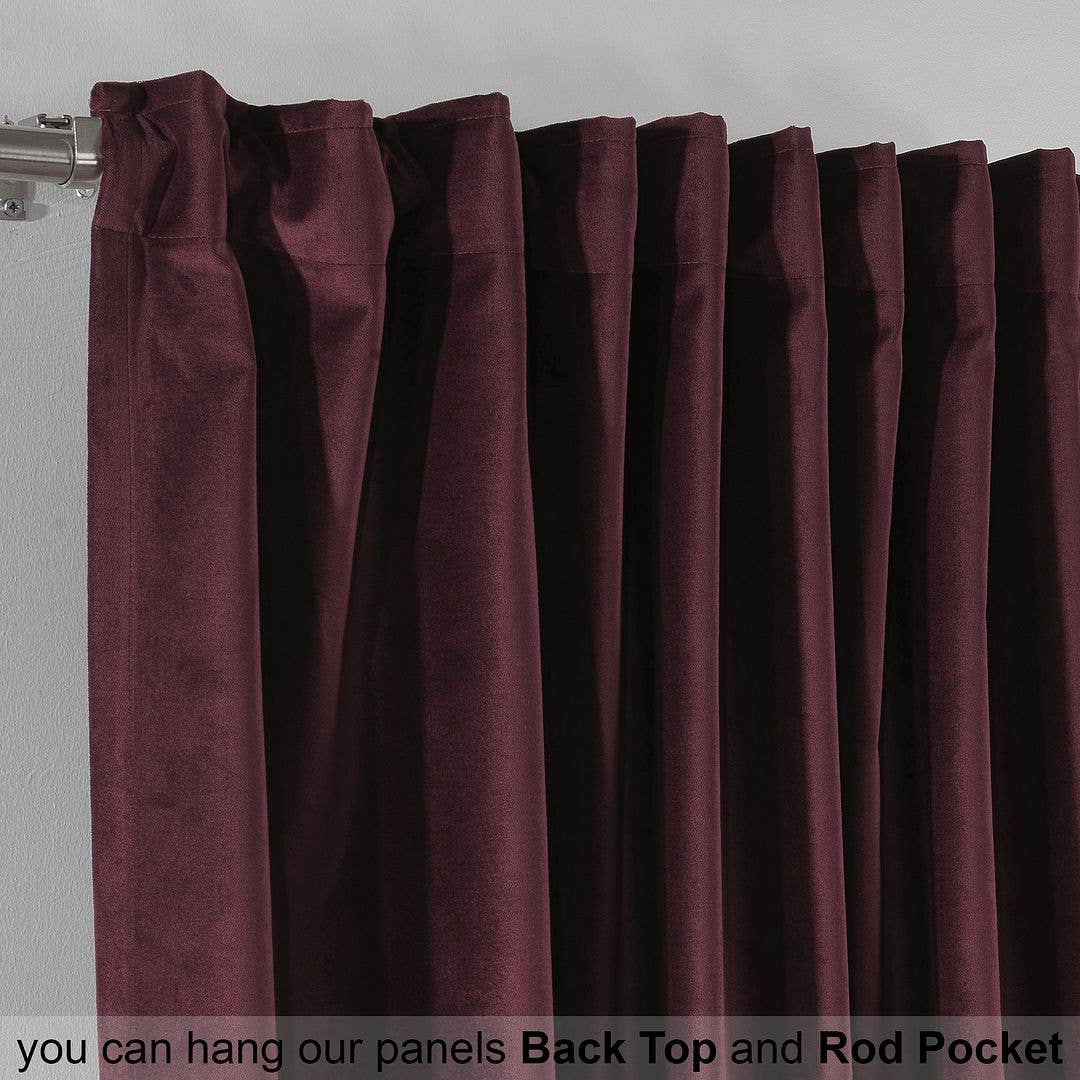 Bes Home Design – Engroshandel Gardin – 100 tommer brede og ekstra lange matterede fløjlsgardiner i specialmål74