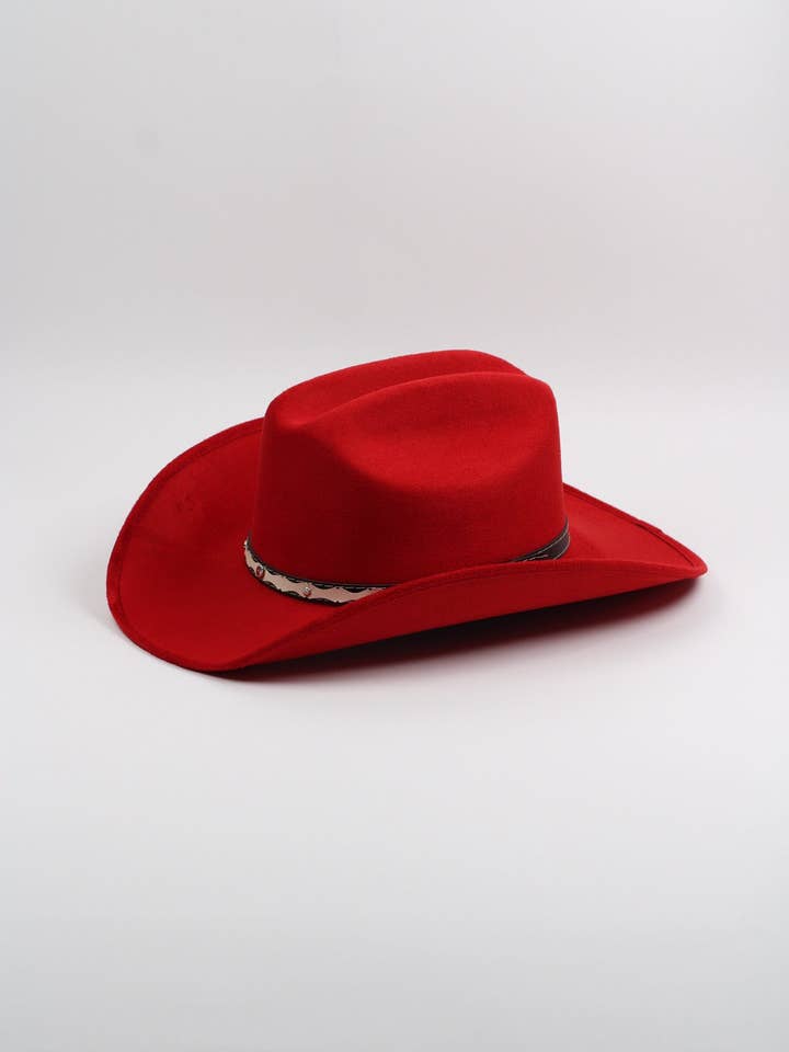Texana Vegan Suede Cowboy Hat - Lipstick Red for wholesale by Wilder and Soul Wholesale Hats
