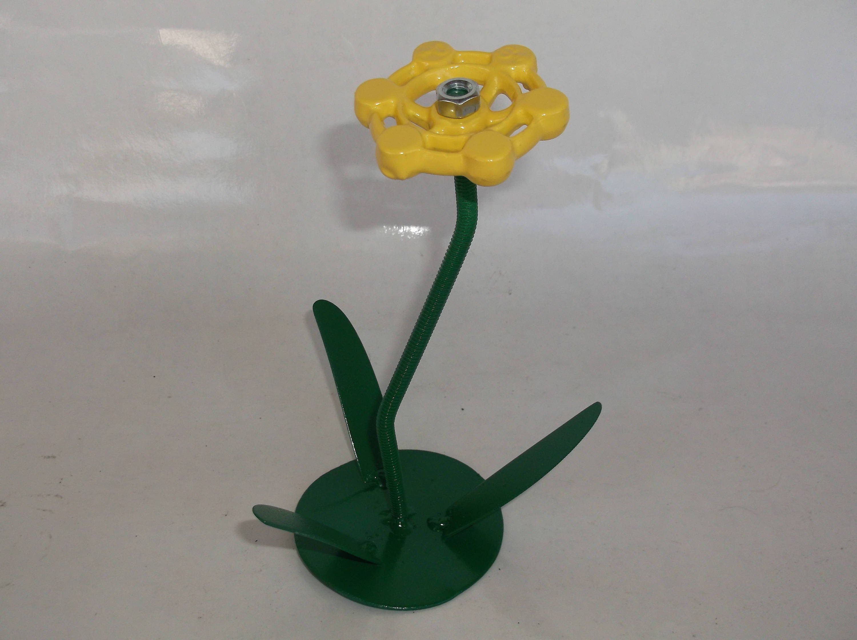 Creations Welded - Wholesale Sculpture - Yellow Metal Flowers, Sculptured Floral Decor, Faucet Flower6