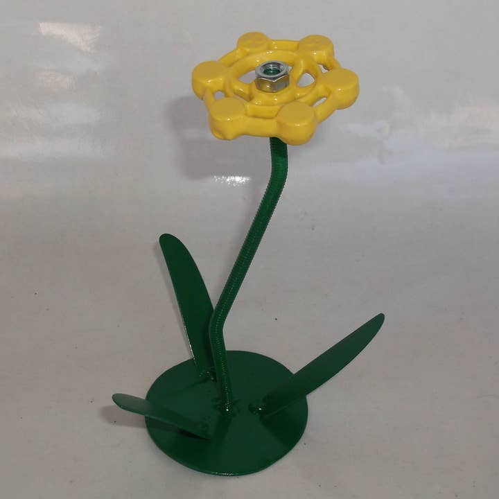 Creations Welded - Wholesale Sculpture - Yellow Metal Flowers, Sculptured Floral Decor, Faucet Flower6