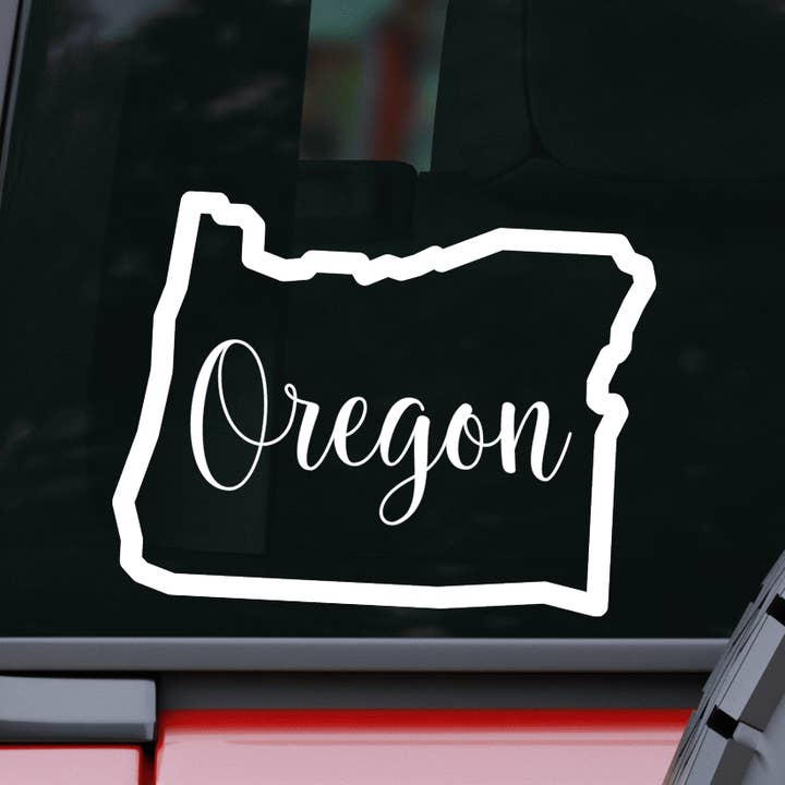 Contorno de Oregon com nome Car e Portátil Decalque por atacado de AO Designs LLC