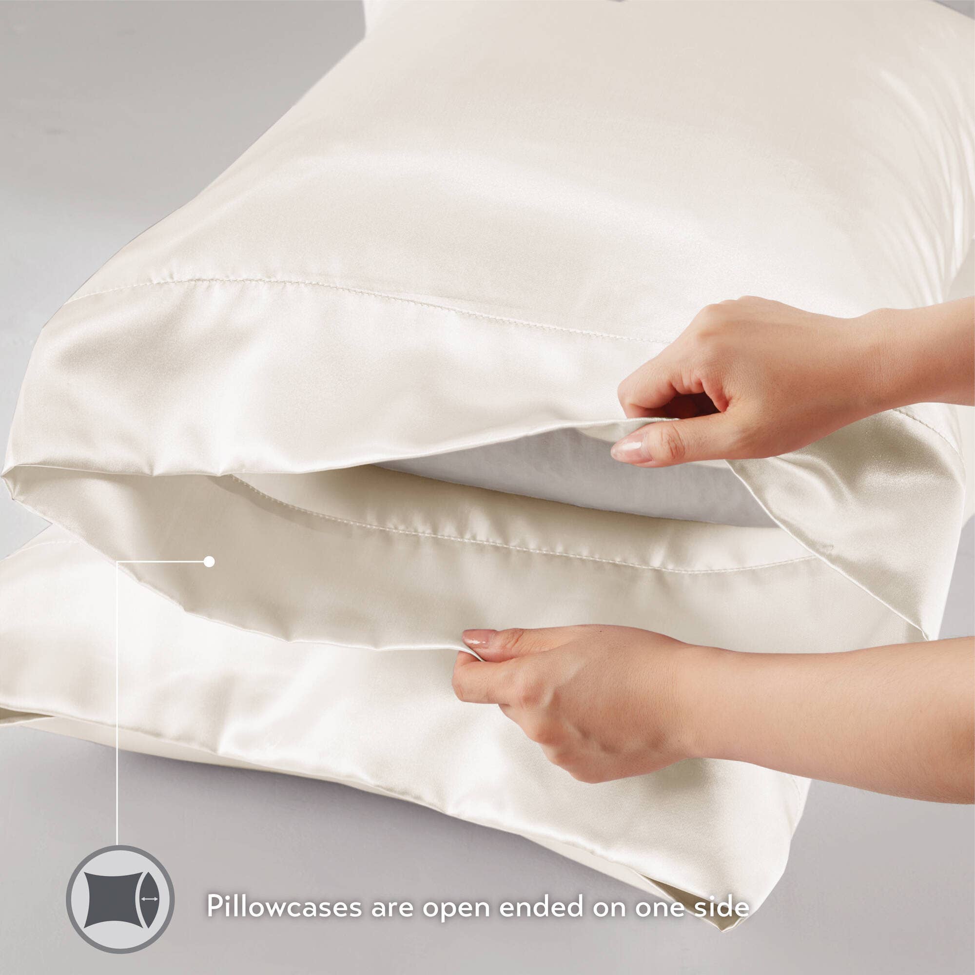 Olliix - Wholesale Sheet Set - Luxury Satin 6-Piece Sheet Set, Ivory15