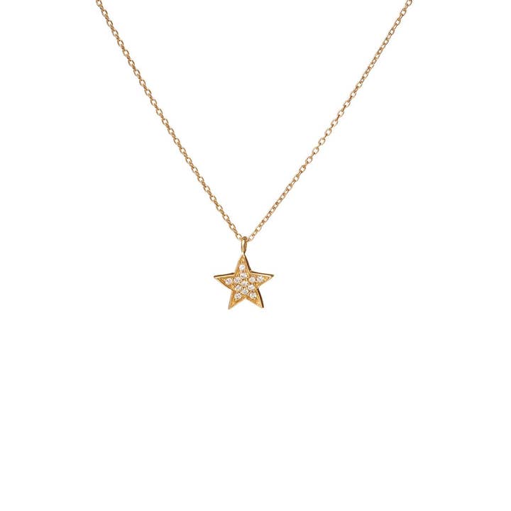 Heart and Lotus Sterling Silver Jewelry - Wholesale Pendant/Charm Necklace - Shining Star Charm Necklace in Gold Vermeil2