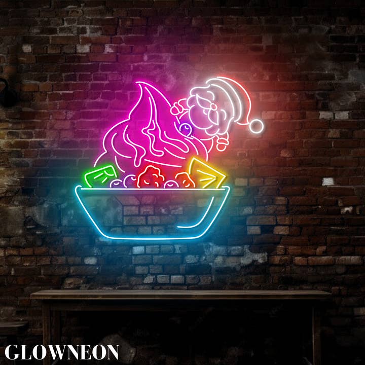 Glow Neon - Wholesale Neon Sign - Frozen Yogurt Santa Led Wall Art, Christmas Yogurt Shop Sign3
