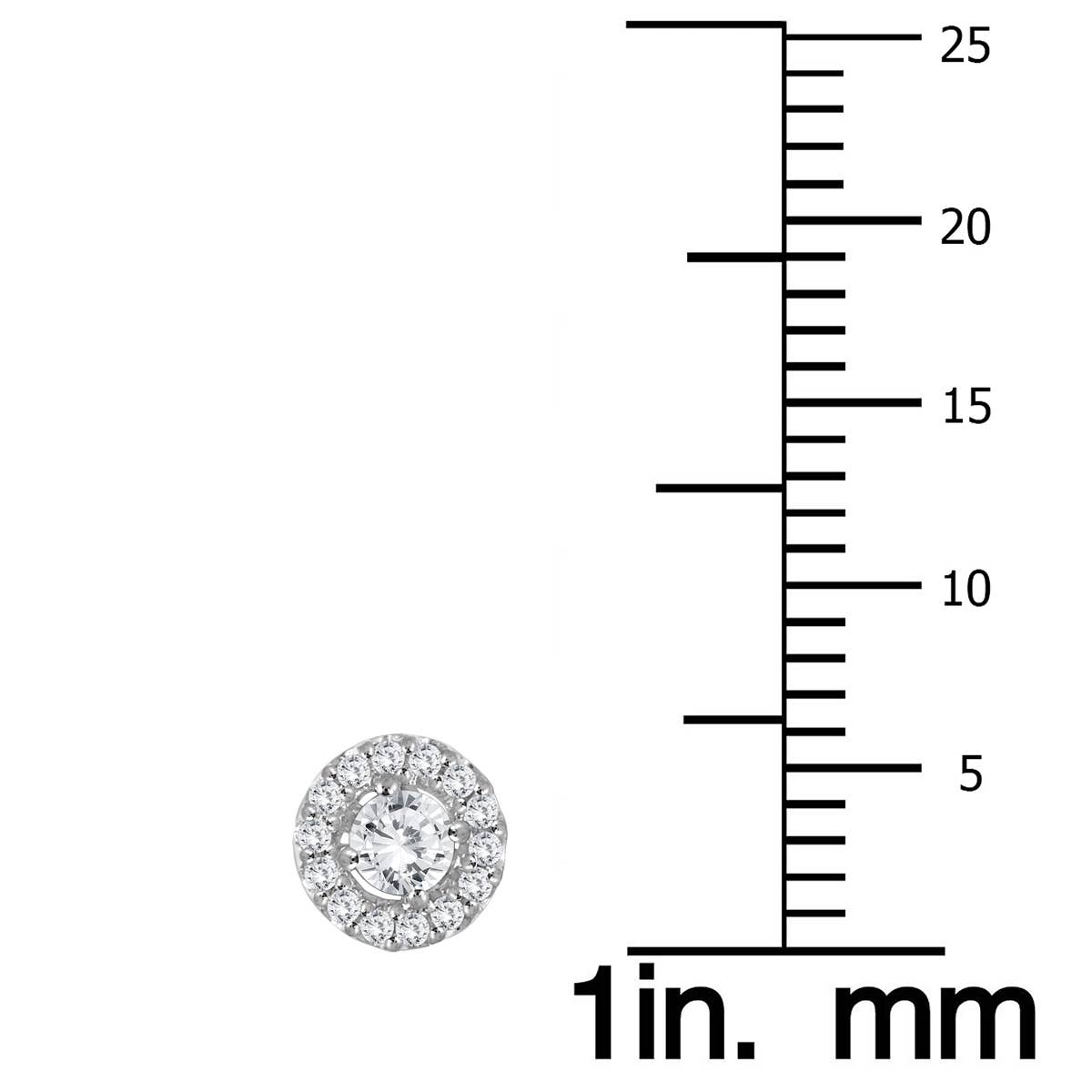 Szul USA LLC - Vendita all'ingrosso Orecchini a bottone - Orecchini aureola con diamante TW da 3/8 carati in oro bianco 10 carati1
