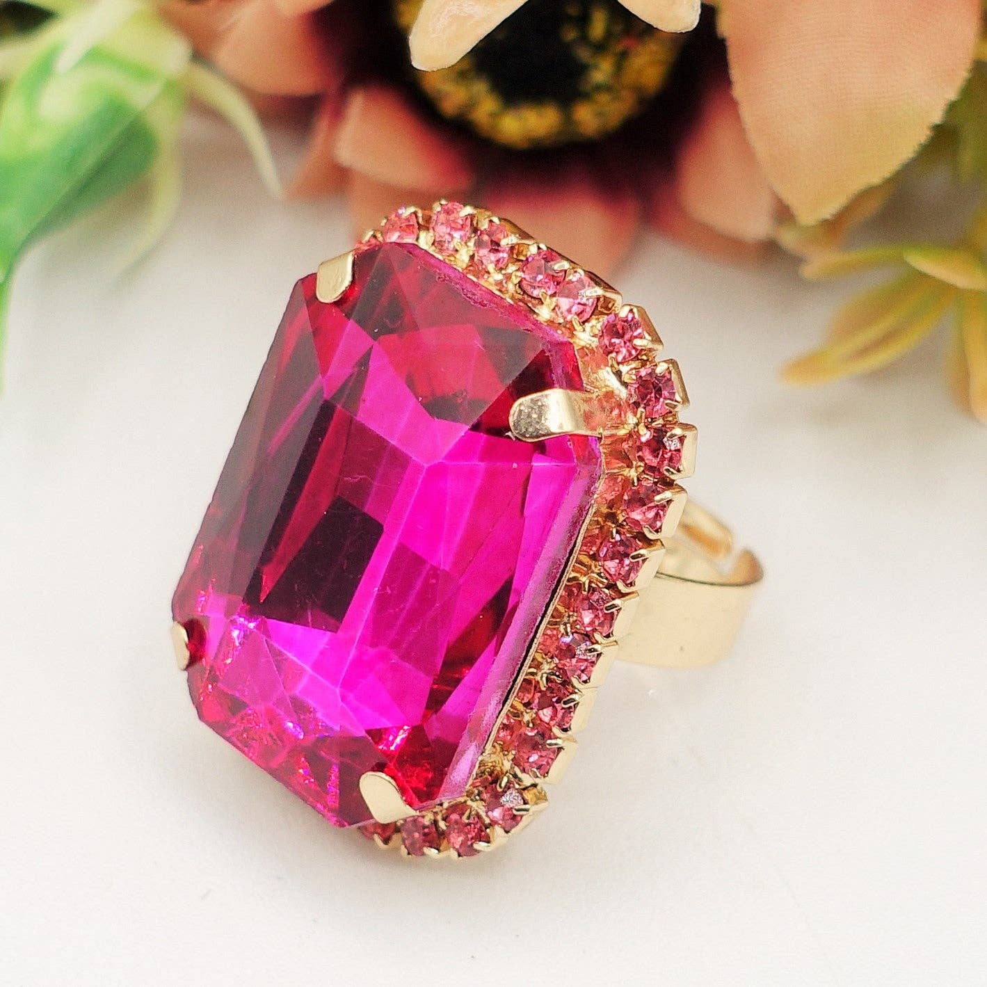 Daemon srls - Wholesale Cocktail/Statement Ring - ARIEL - ANELLO regolabile con pietra sfaccettata e zirconi7