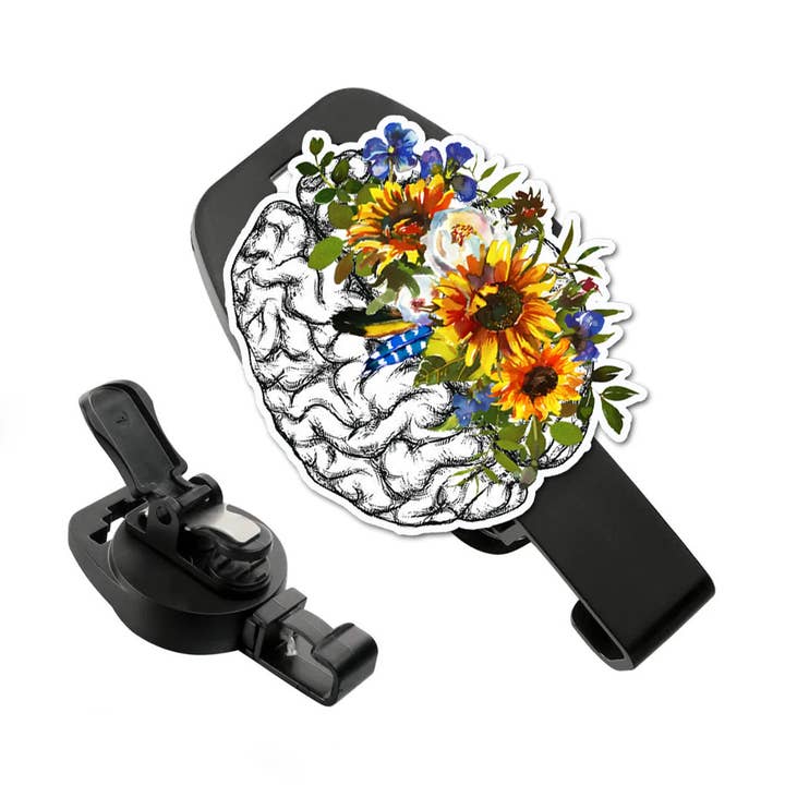 MRI Safe Badge Reel, Brain Sunflower, MRI Tech Radiology for wholesale by Good Girl Gone Badge