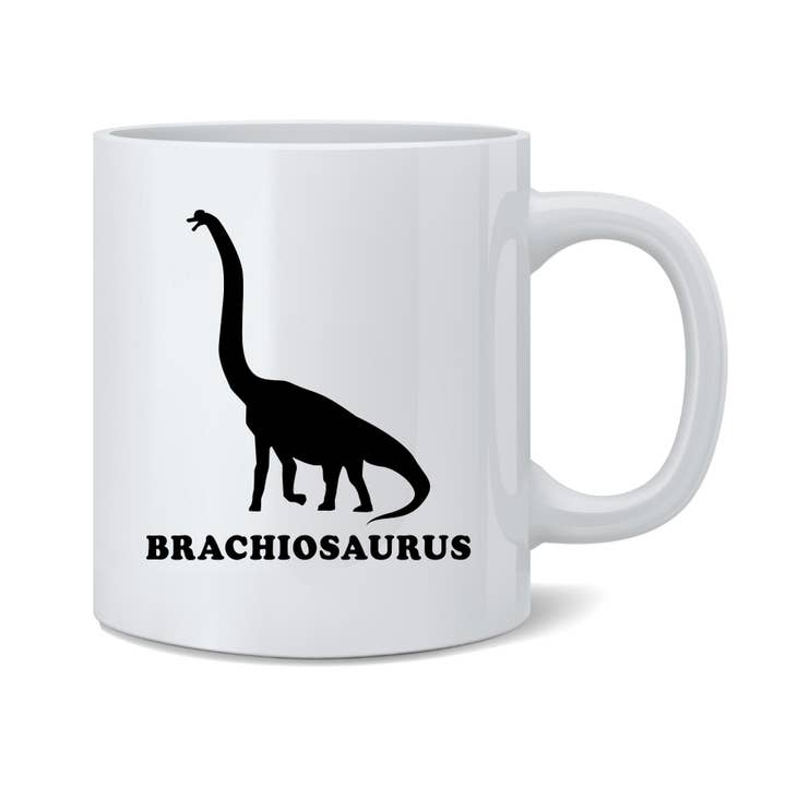 Brachiosaurus Retro Dinosaur Silhouette Coffee Mug 11oz for wholesale by Gotham Gifts