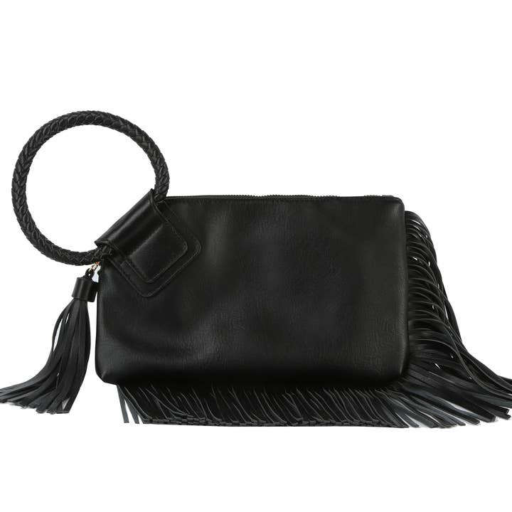 HR CORP - Wholesale Clutch Bag - Women's - Calin collection Fringe detailed Braided Ring Handle Clutch12