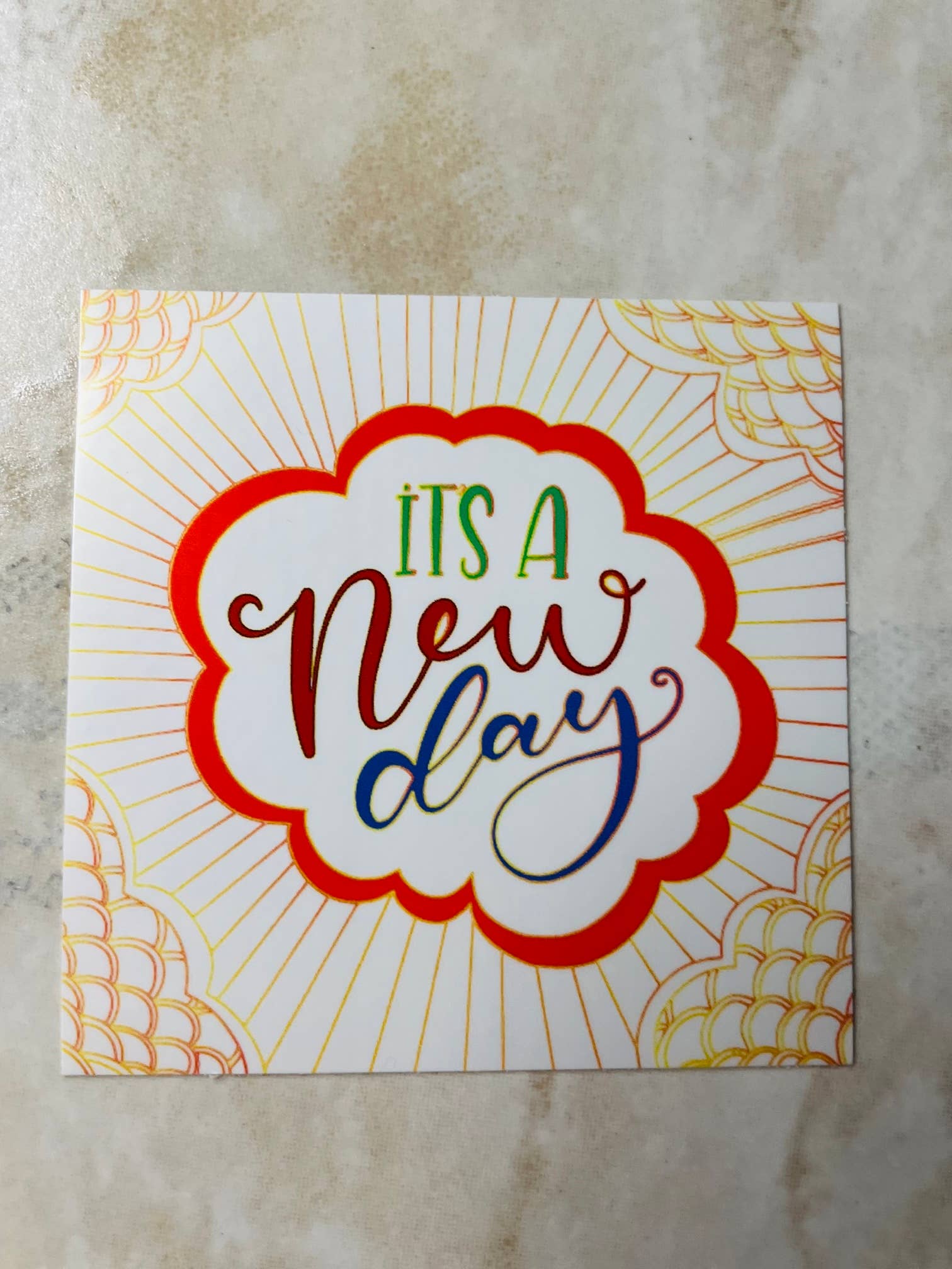 Denali & Co. - Vente Autocollant - Autocollant de motivation It's A New Day, 3 po x 3 po3