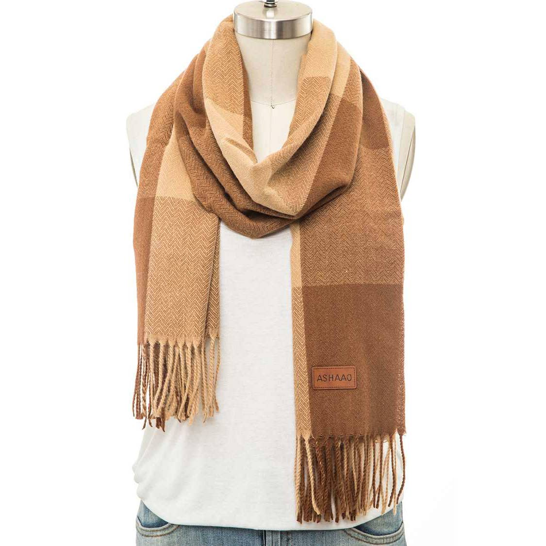 Artini Accessories - Venta al por mayor Bufanda - Mujer - Bufanda de mezcla de cachemira con estampado a cuadros3
