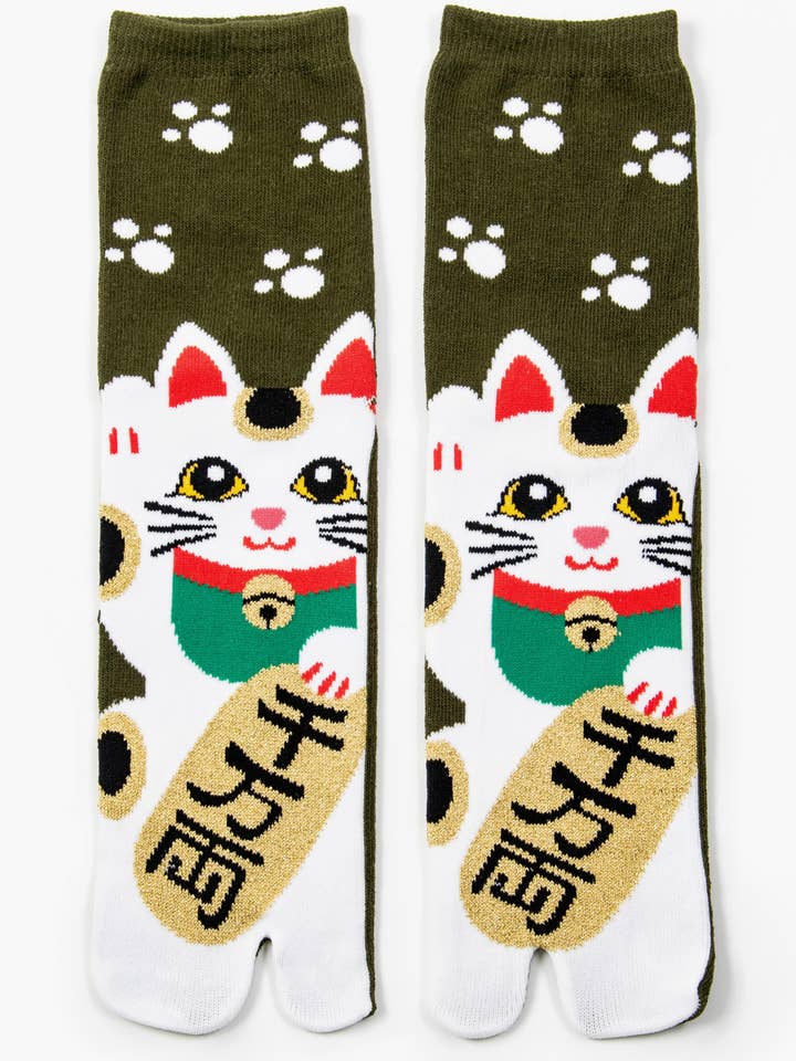Calzini Tabi Manekineko - Cultura artistica giapponese per la vendita all'ingrosso da parte di NINJA SOCKS