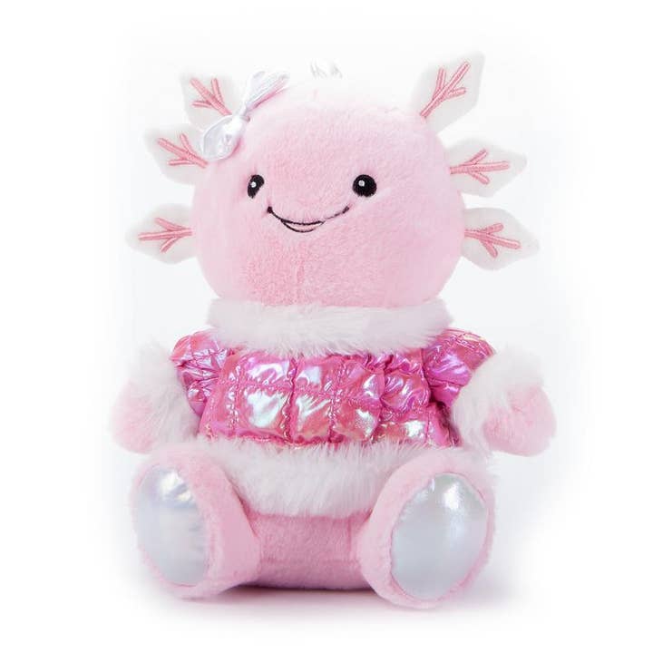 Holiday Icey Axolotl Small 9" (23cm) for wholesale by The Petting Zoo