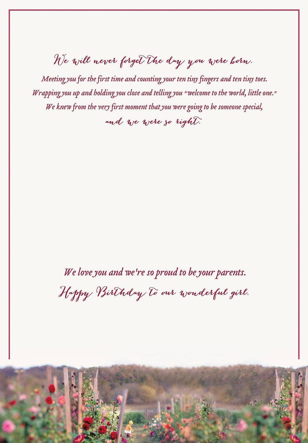 Legacy - Vente Cartes d'anniversaire - Jardin - Carte d'anniversaire pour fille1