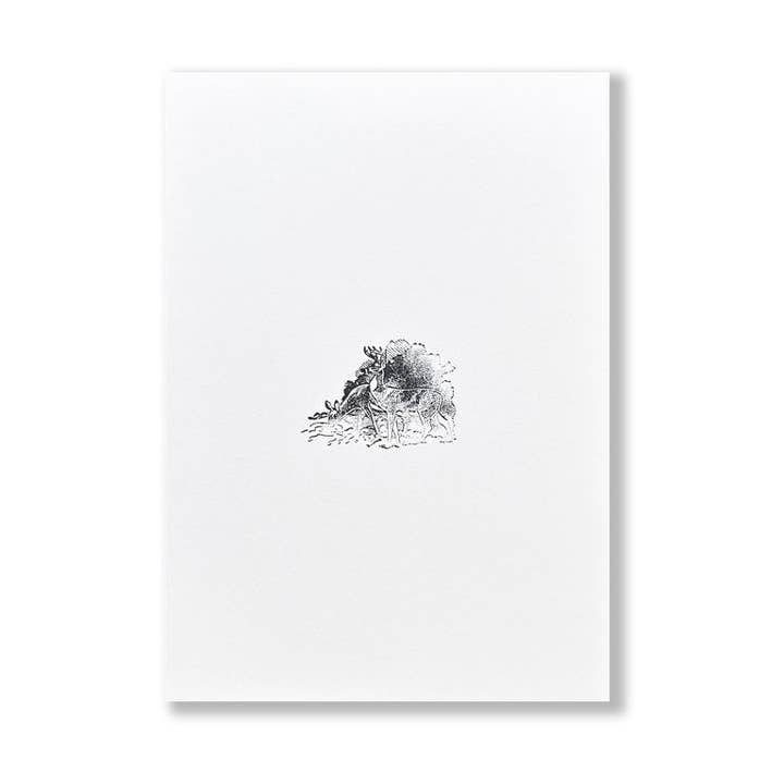 Base Camp Printing Co. - Wholesale Art Print - Deer - Vintage Letterpress Block 5x7 Print