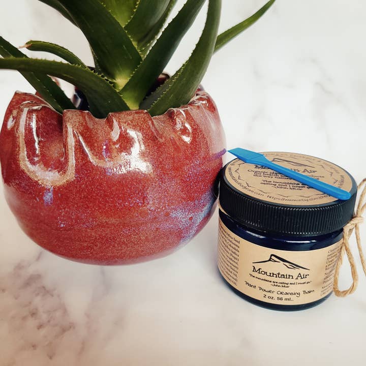Plant Power Cleansing Balm, Trial Size, Facial Cleanser, Organic Cleanser, Glowing, Moisturizing, Psoriasis, Mother's Day, Plant Based for wholesale by Mountain Air Body Care