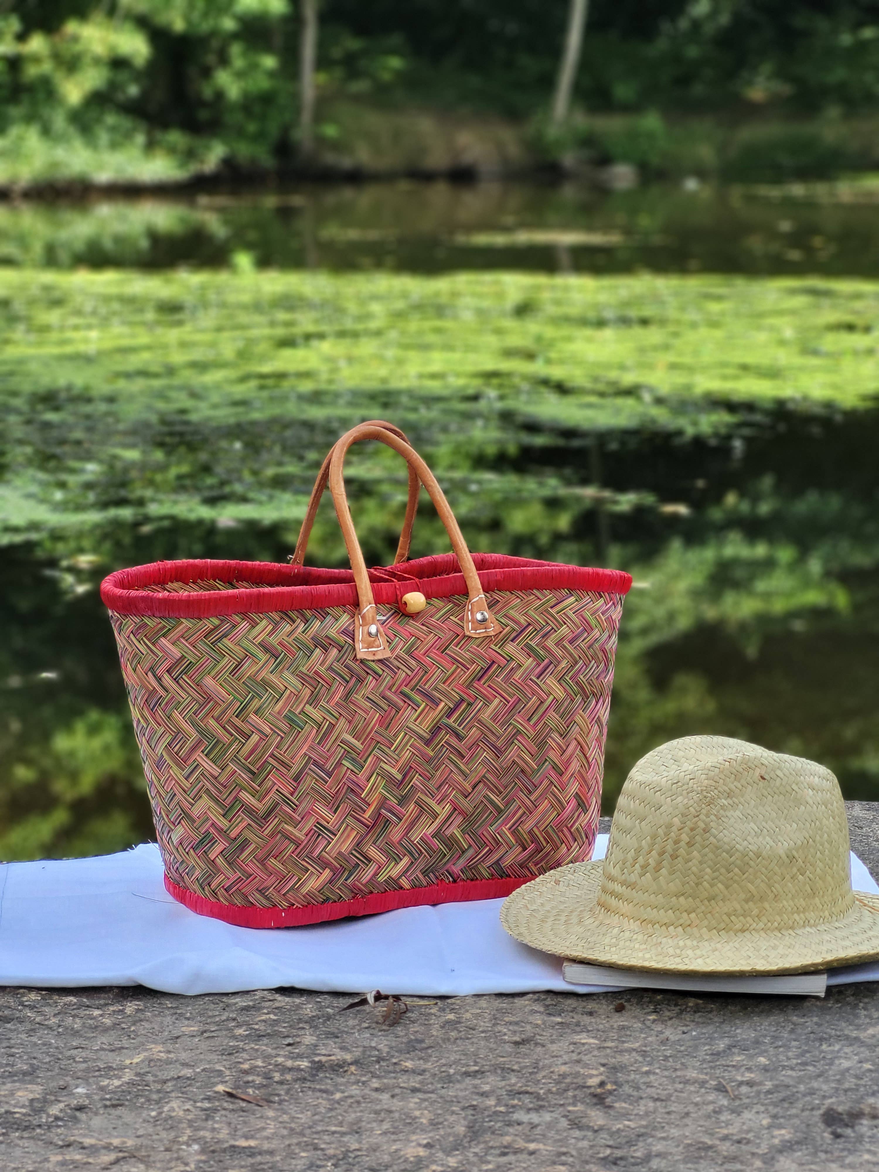 Nature et Fibre - Vente Sac de plage - Paniers artisanaux colorés en fibres naturelles13