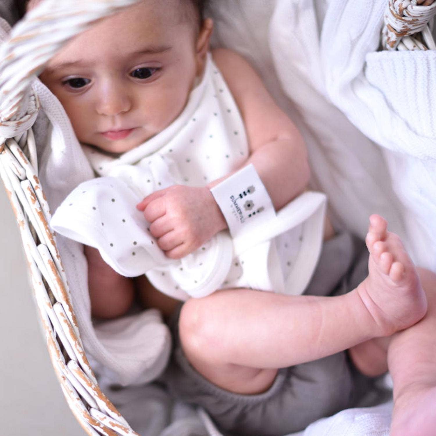 Summerville organic - Wholesale Knuffeldekentje/doekje - Baby - Organic Blankies 3-pack met witte stippen1