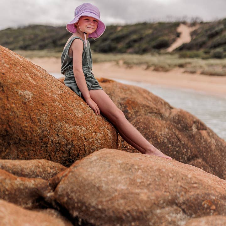 Acorn Kids - Wholesale Bucket hat – kids - Lavender Terry Towelling Bucket Hat7