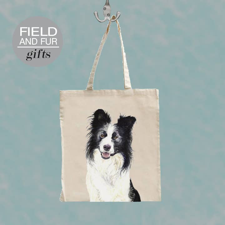 Howard, Border Collie, Tote Shopping Bag for wholesale by Field and Fur Gifts