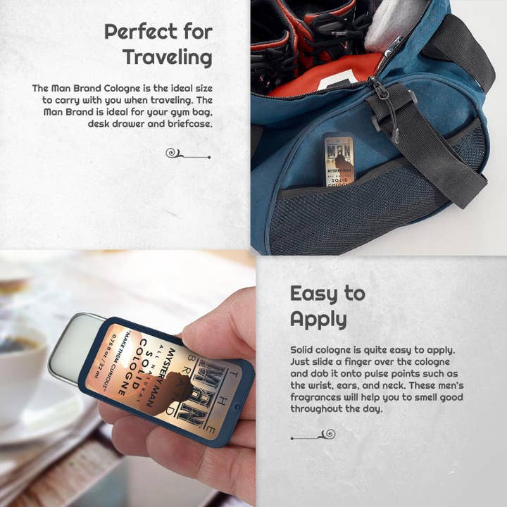 The Man Brand - Wholesale Solid Cologne - Mystery Man Solid Cologne - Vintage Slide Tin - 0.75 Ounce4