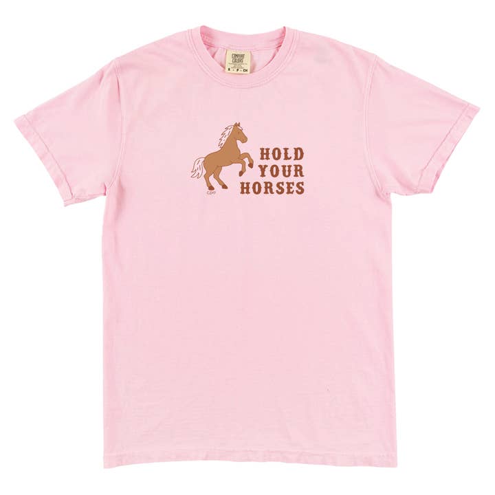Hold Your Horses Western Tee - Blossom for wholesale by Callie Danielle