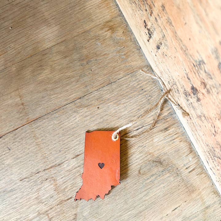 Left Grain - Wholesale Ornament - Indiana State Ornament - Heart in the Middle1