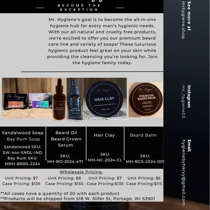 Sample Kit for wholesale by Mr. Hygiene