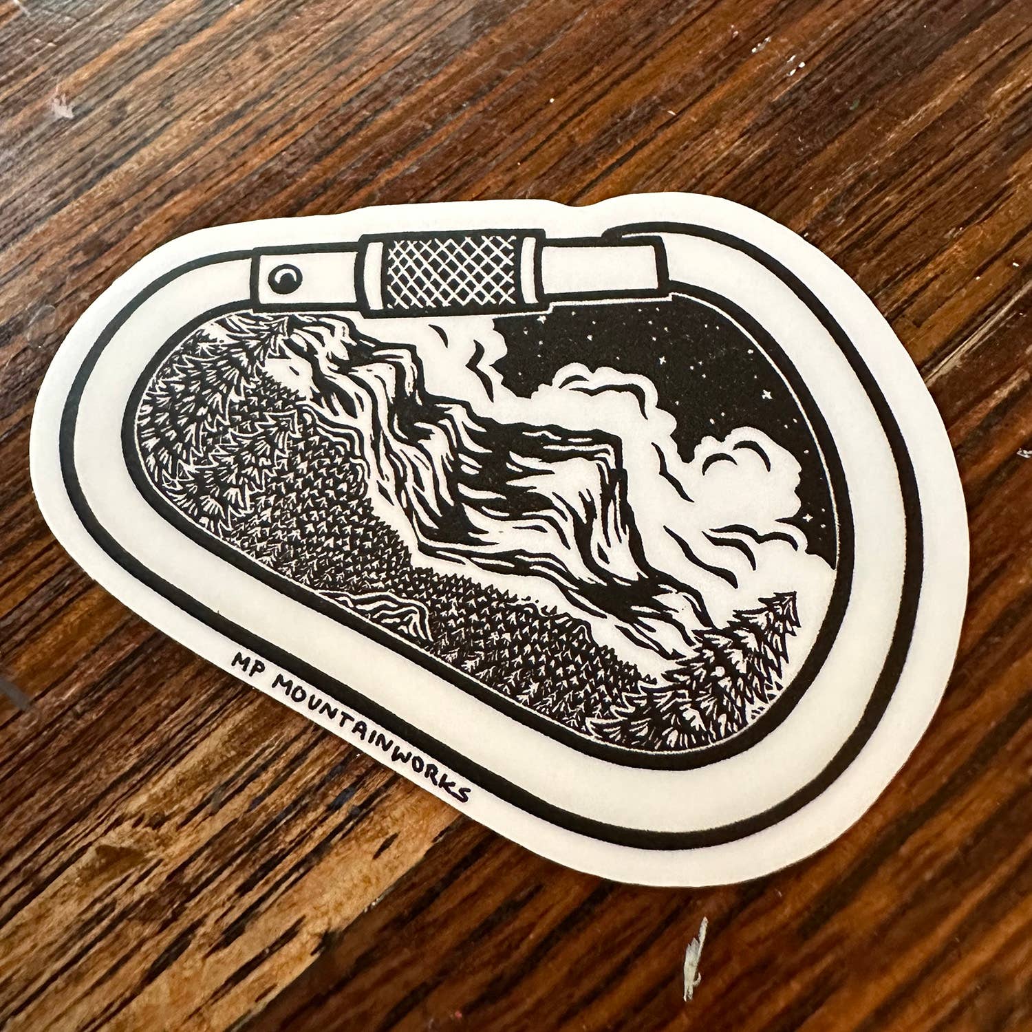 MP Mountainworks - Wholesale Sticker - Mountain Carabiner Vinyl Sticker3