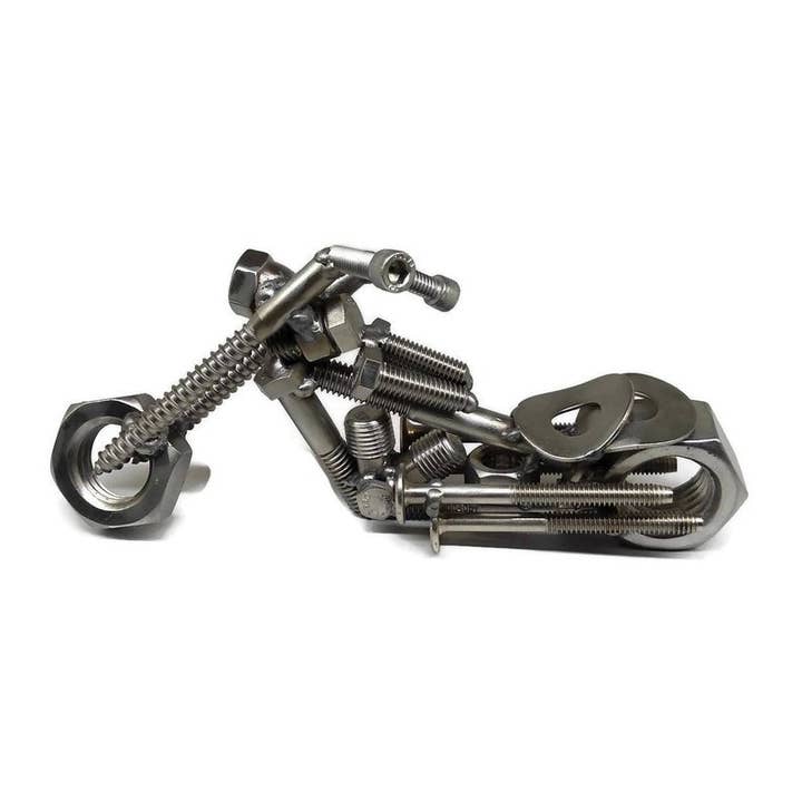 Metal Relic - Wholesale Decorative Tabletop Object - Metal Chopper Style Motorcycle1