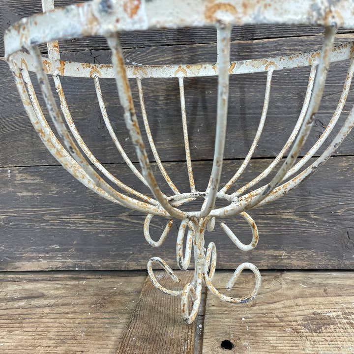My Amigos Imports - Wholesale Hanging Planter - La Belle Hanging Iron Planter Garden Basket-White-28 inches