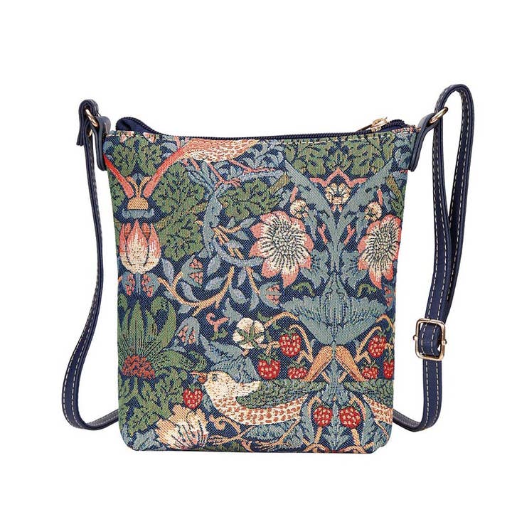 William Morris Strawberry Thief Blue - Sling Bag for wholesale by Signare Tapestry