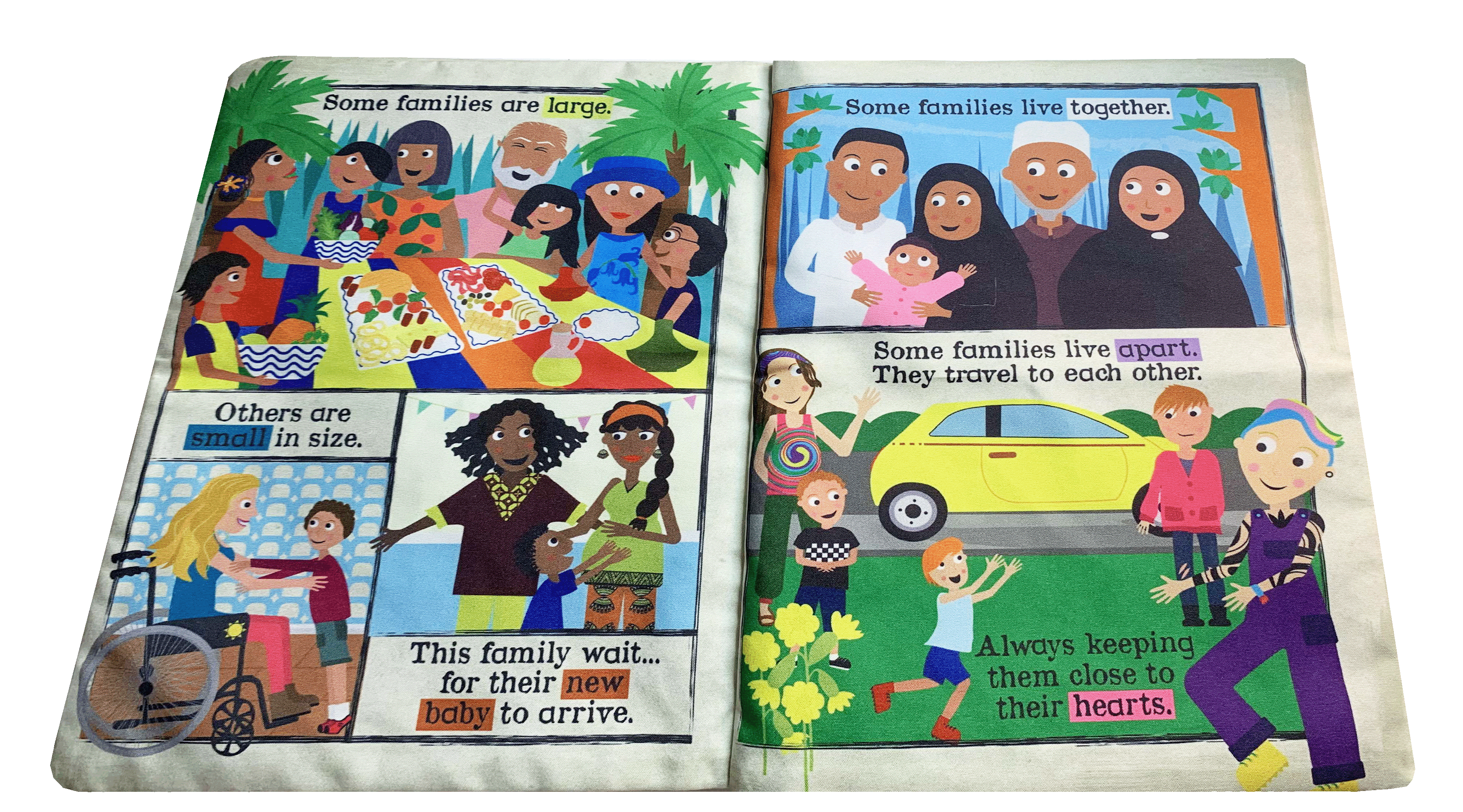 Jo & Nic's Crinkly Cloth Books - Wholesale Baby & Toddler Book (0-2) - Nursery Times Crinkly Newspaper - What Makes A Family2