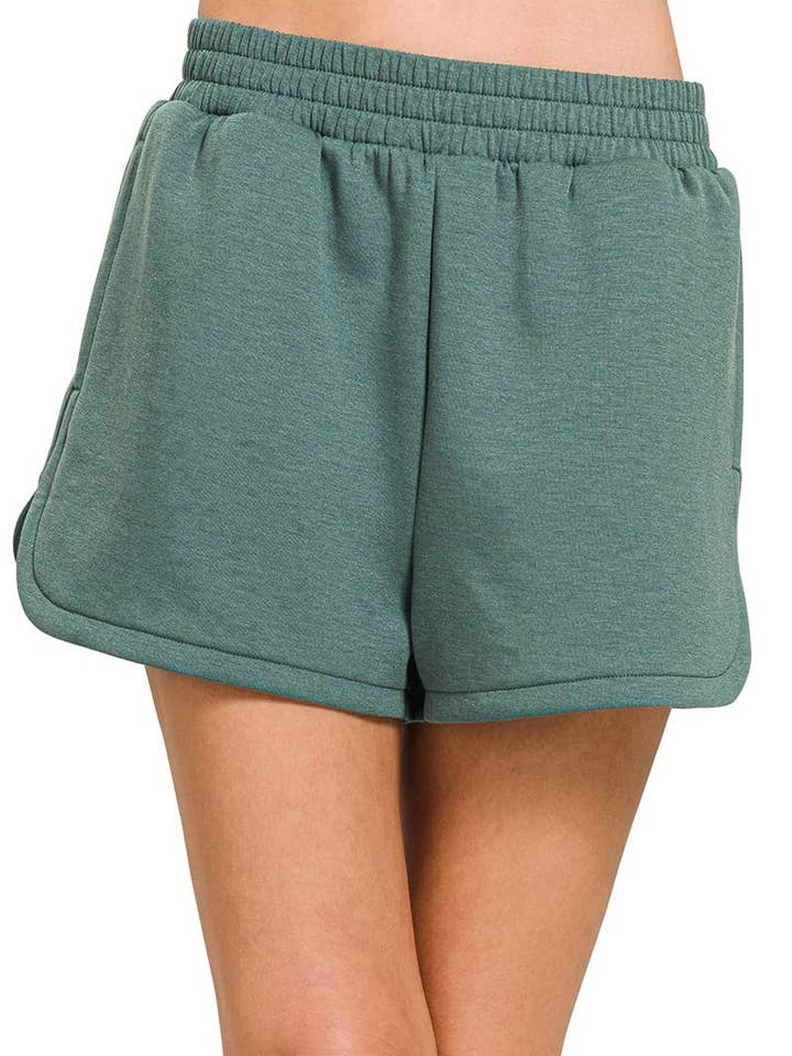 Scuba Elastic Waistband Dolphin Shorts for wholesale by Vanilla Monkey