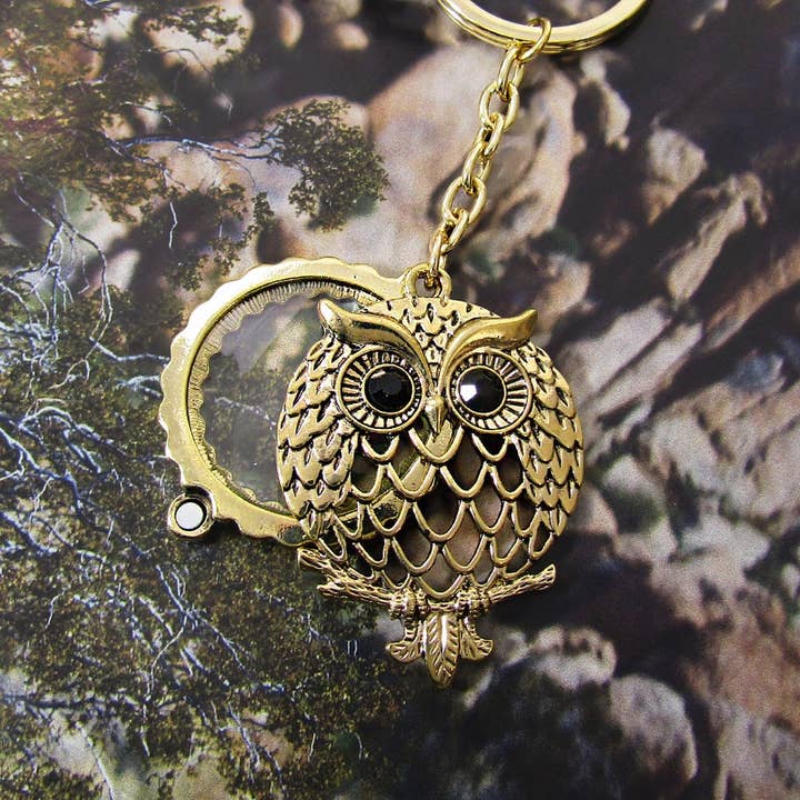 TheTizana - Wholesale Keychain - Women's - Owl 6 Times Magnifier Magnifying Glass Top Sliding Magnet2