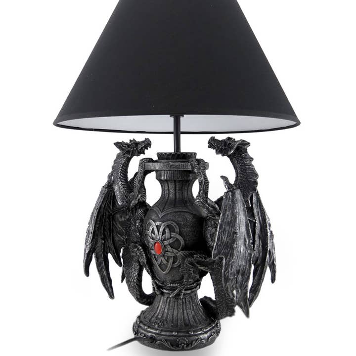 Zeckos - Wholesale Accent/Desk Lamp - Gothic Guardians of Light Medieval Dragons Table Lamp2