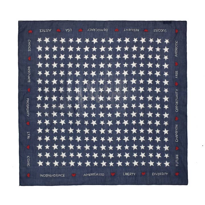 1776 Cotton Square America250 Scarf for wholesale by Dupatta Designs